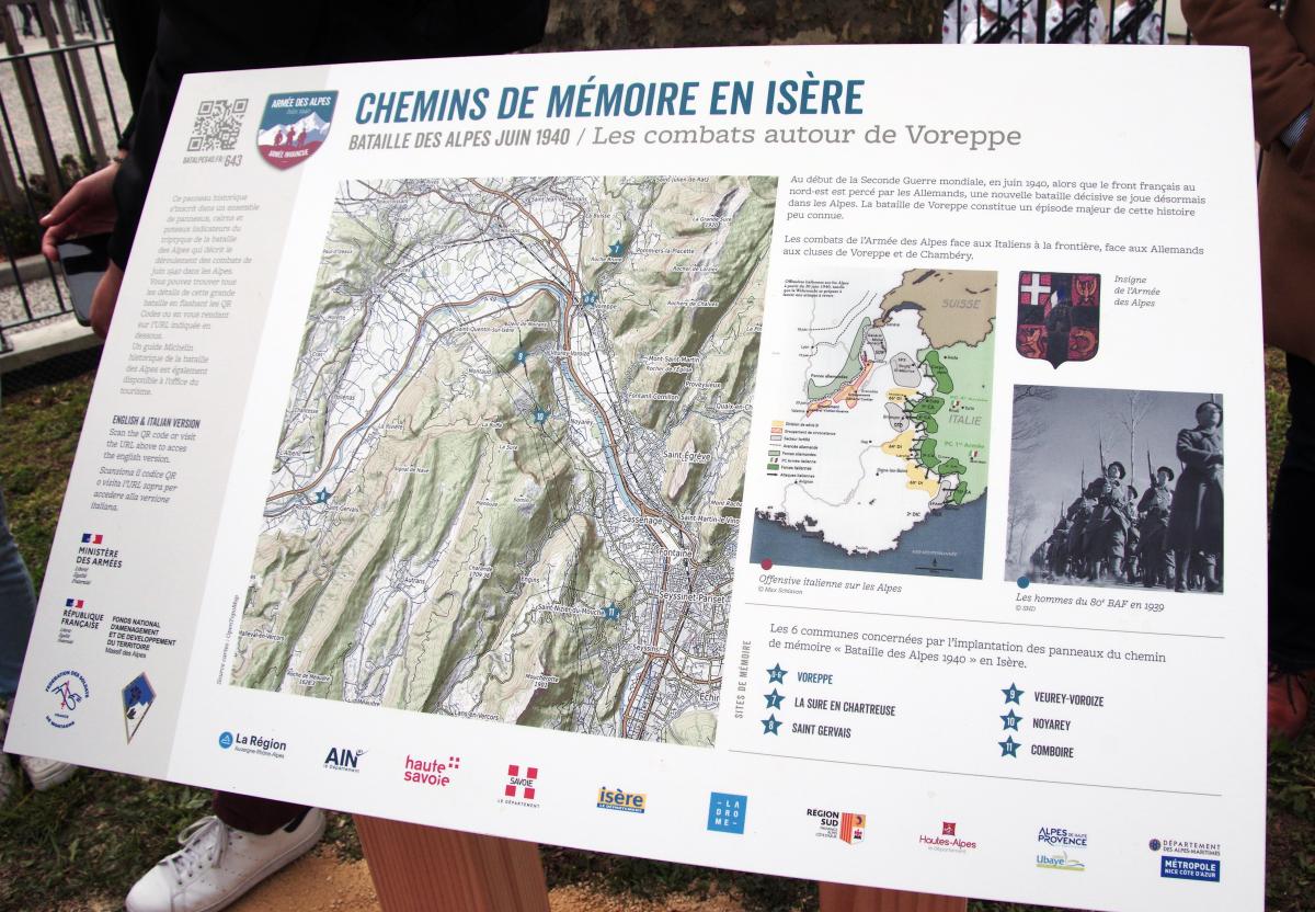 Panneau pédagogique du chemin de mémoire