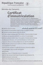 Certificat d'imamtriculation